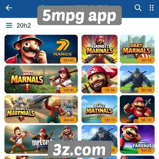 Comparação de jogos populares disponíveis no 5mpg app